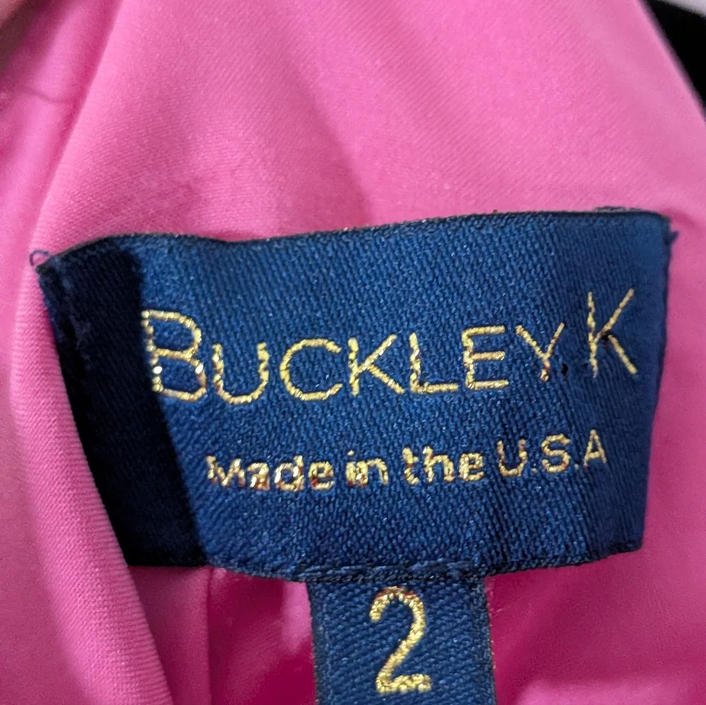 Buckley K Hot Pink Silk Tunic Dress Size 2 Sheer Sleeve Shift Made USA - Picture 4 of 5